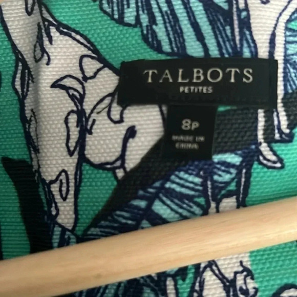 Talbots cotton/spandex giraffe paradise dress size 8p - Picture 4 of 6
